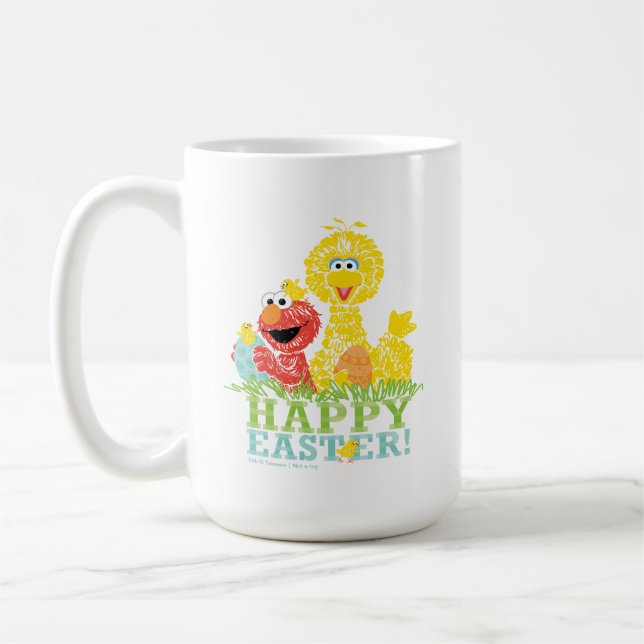 Glad påsk från Elmo & Big Bird Kaffemugg (Vänster)