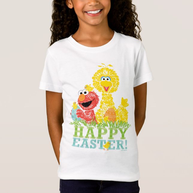 Glad påsk från Elmo & Big Bird T Shirt (Framsida)