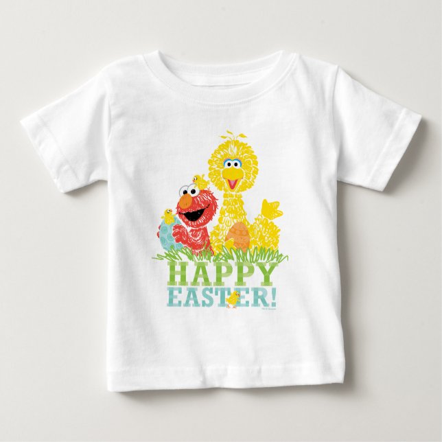 Glad påsk från Elmo & Big Bird T Shirt (Framsida)