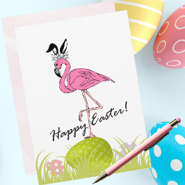 Glad påsk från Florida Flamingo Bunny Öron Julkort