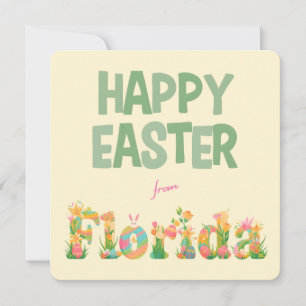 Glad påsk från Florida Pastellblommor Julkort