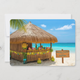 Glad påsk från Florida Tiki Hut på stranden Julkort