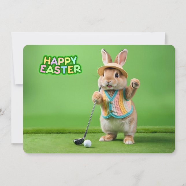 Glad påsk från Hilton Head Island Golf Bunny Julkort (Framsida)