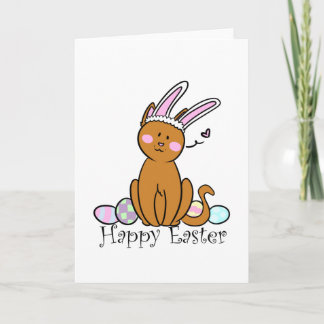 Glad påsk från katten helgkort