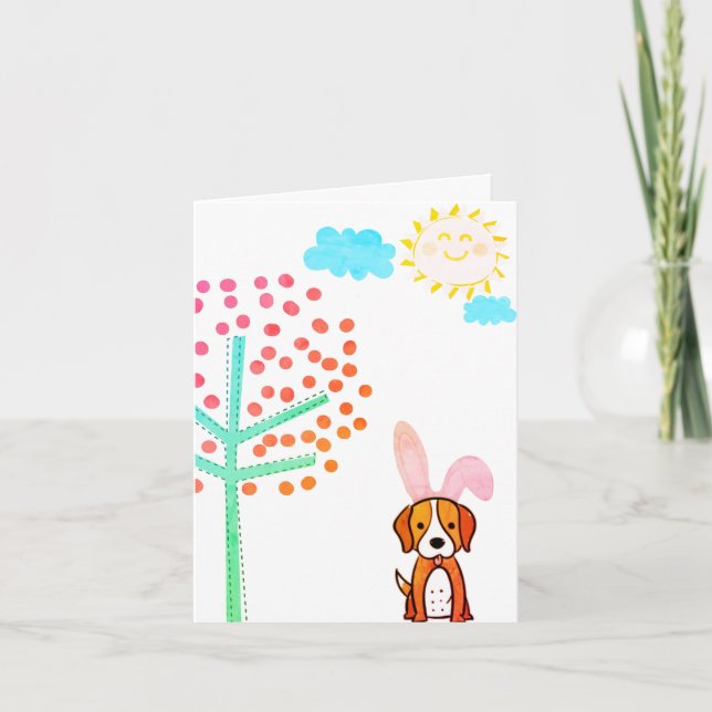 Glad påsk från påskbeaglen helgkort (Framsida)