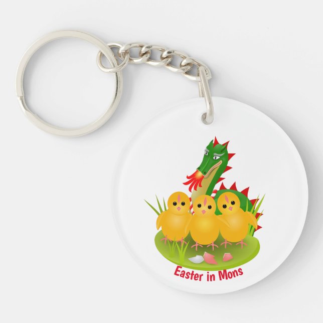 Glad påsk från tre chickar och draken Mons (Framsidan)