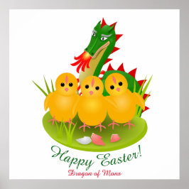Glad påsk från tre chickar och draken Mons Poster