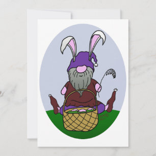 glad påsk från vår Gnome till er, oval Julkort