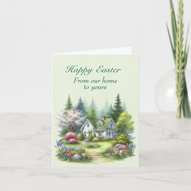 Glad påsk från vårt hem till er kort (Framsida)