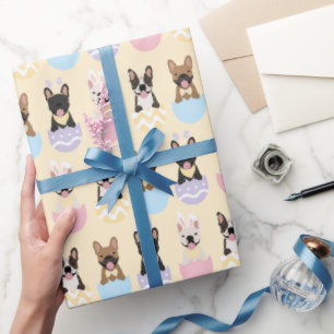Glad påsk Fransk Bulldog Mönster Presentpapper