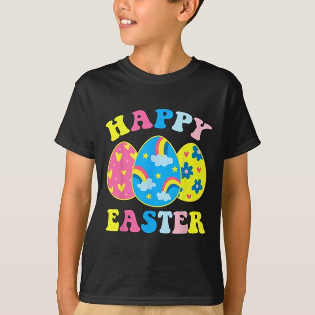 Glad påsk Funny äggsökning påskhare  T Shirt (Framsida)