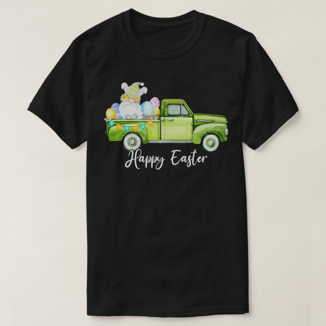 Glad påsk Funny Cute Gnome Bunny Öron Påsk Eg T Shirt (Design framsida)