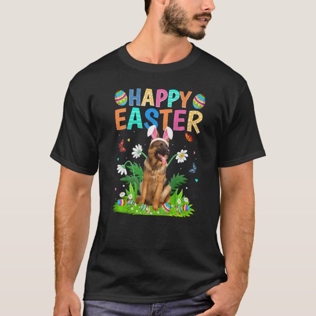 Glad påsk Funny German Shepherd Hund Påsk Sund T Shirt (Framsida)