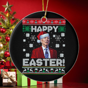 Glad påsk Funny Joe Biden juljul Julgransprydnad Keramik