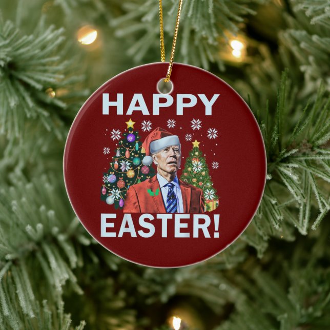 Glad påsk Funny Joe Biden juljul Julgransprydnad Keramik (Träd)