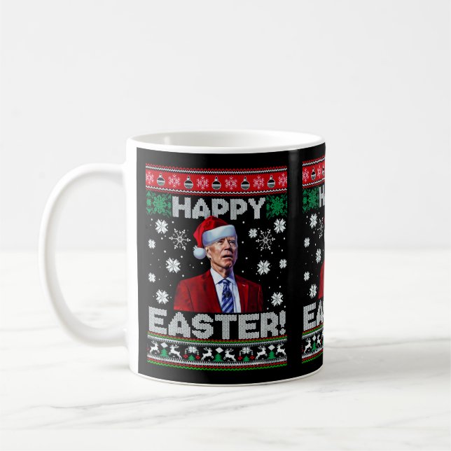 Glad påsk Funny Joe Biden juljul Kaffemugg (Vänster)
