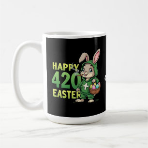 Glad påsk Funny Påskhare Design Ogräs Älskare Kaffemugg