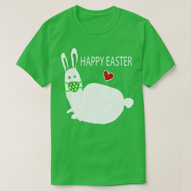 Glad påsk Funny White Rabbit Bunny T Shirt (Design framsida)