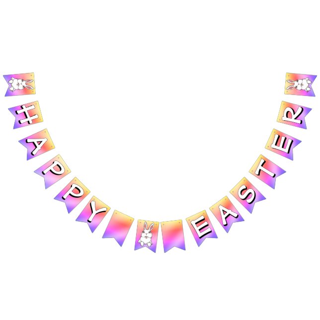 Glad påsk girlang banner Påskharen dekoration Vimplar (Alla)