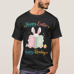 Glad påsk glad läsning kanindesign för barn t shirt