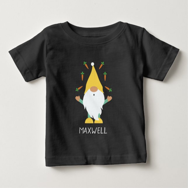 Glad påsk Gnome Juggling Carrots T Shirt (Framsida)