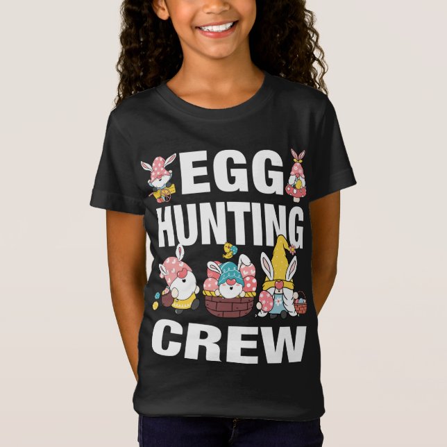 Glad påsk Gnomes med bunny öron Påskägg hun T Shirt (Framsida)