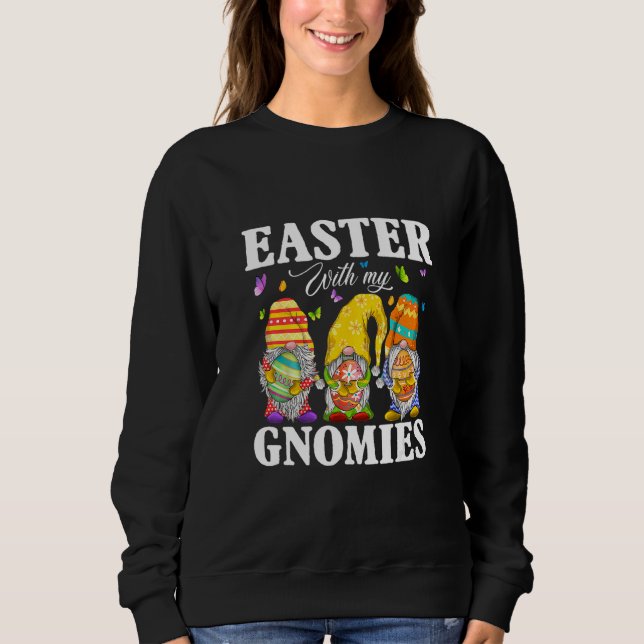 Glad påsk Gnomes with Bunny Öron Egg Hunting Ea T Shirt (Framsida)