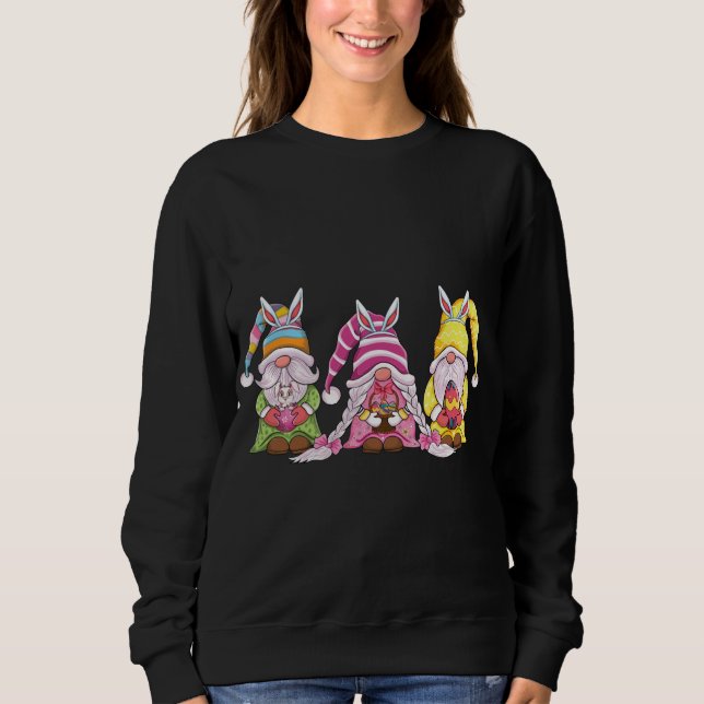 Glad påsk gnomes with Bunny öron Egg Hunting Ea T Shirt (Framsida)