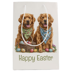 Glad påsk Golden Retriever Hundar Påsk Basket
