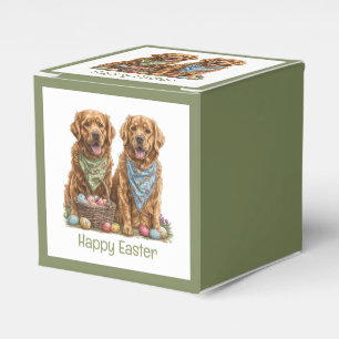Glad påsk Golden Retriever Hundar Påsk Basket Presentaskar