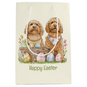 Glad påsk Goldendoodle Hundar