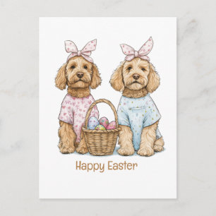 Glad påsk Goldendoodle Hundar Helg Vykort