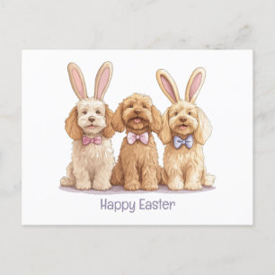 Glad påsk Goldendoodle Hundar Helg Vykort