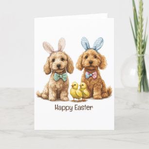 Glad påsk Goldendoodle Hundar Helgkort