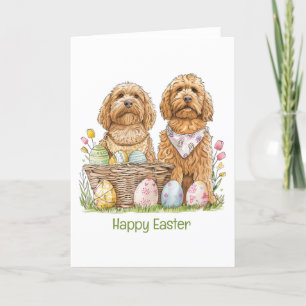 Glad påsk Goldendoodle Hundar Helgkort