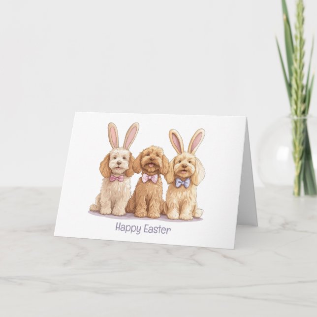 Glad påsk Goldendoodle Hundar Helgkort (Framsida)