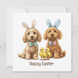 Glad påsk Goldendoodle Hundar Julkort