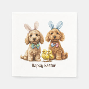 Glad påsk Goldendoodle Hundar Pappersservett
