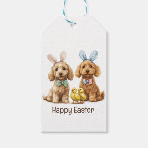 Glad påsk Goldendoodle Hundar Presentetikett
