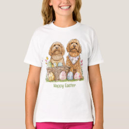Glad påsk Goldendoodle Hundar T Shirt