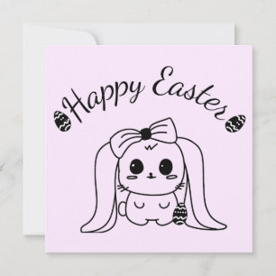 Glad påsk Gothic Modern Bunny Card tom insida Julkort