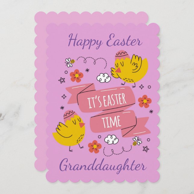 Glad påsk Granddotter (Fram/baksida)