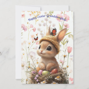 Glad påsk Granddotter Bunny Lamb Julkort