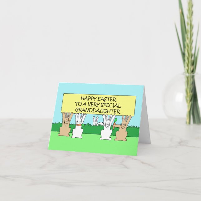 Glad påsk Granddotters Cute Bunnies Kort (Framsida)