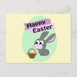 Glad påsk! Grått Bunny Helg Vykort