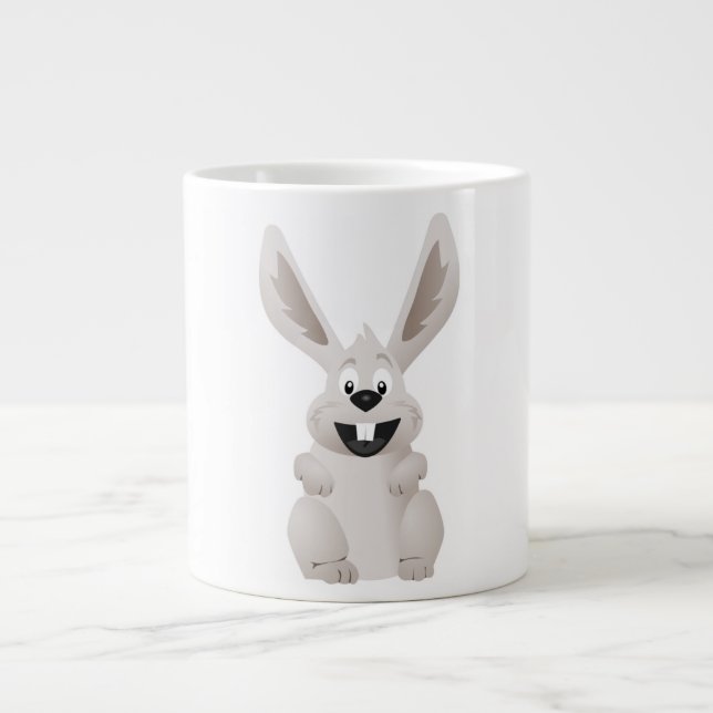 "GLAD PÅSK" GRÅTT BUNNY JUMBO MUGG (Framsidan)