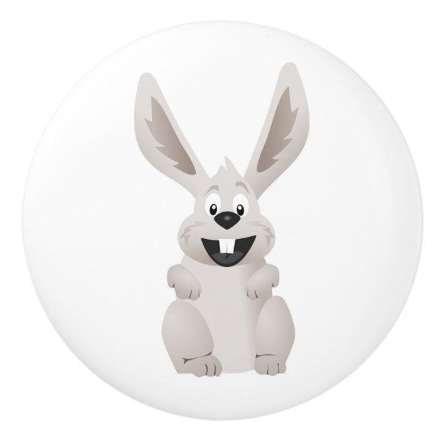 "GLAD PÅSK" GRÅTT BUNNY KNOPP (Framsidan)