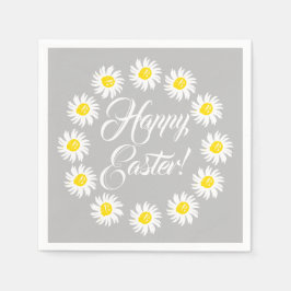 Glad påsk grått-manuset söt daisy, glad roligt pappersservett