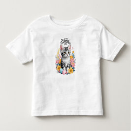 Glad påsk Grått Tabby med blommor T Shirt