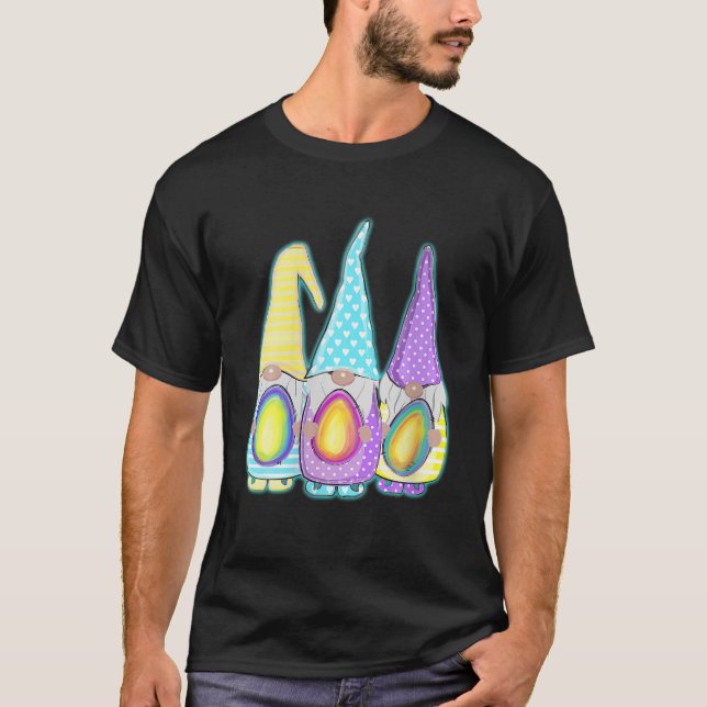 Glad påsk gud Gnomes Egg Påsk T Shirt (Framsida)